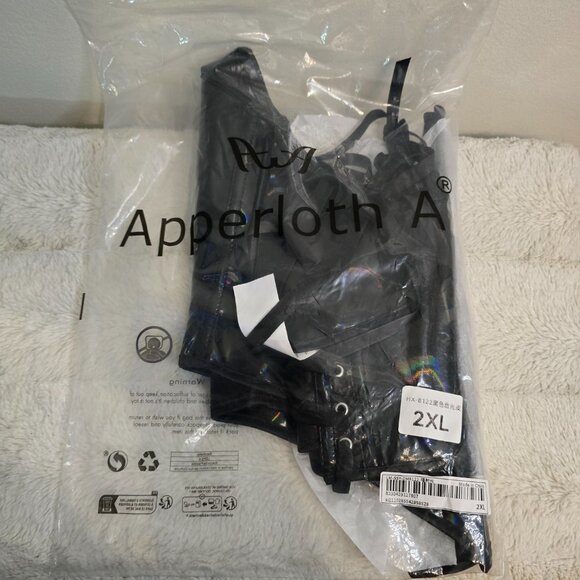 Holographic Black Gloss Under Bust Corset - Women's Plus Size 2X - Sexy - Picture 9 of 9